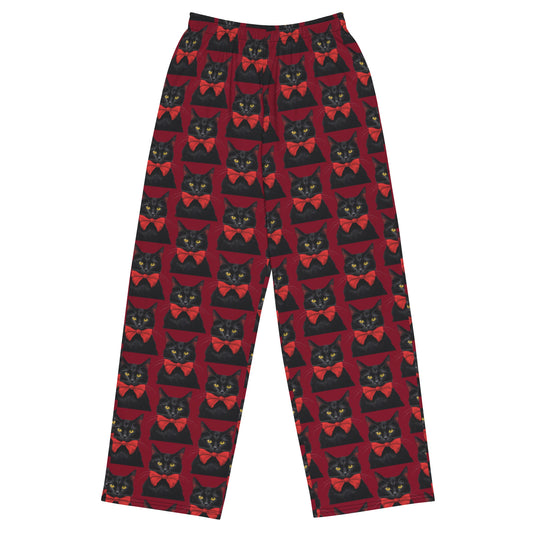 BLACK KITTY BOW UNISEX LOUNGE PANTS