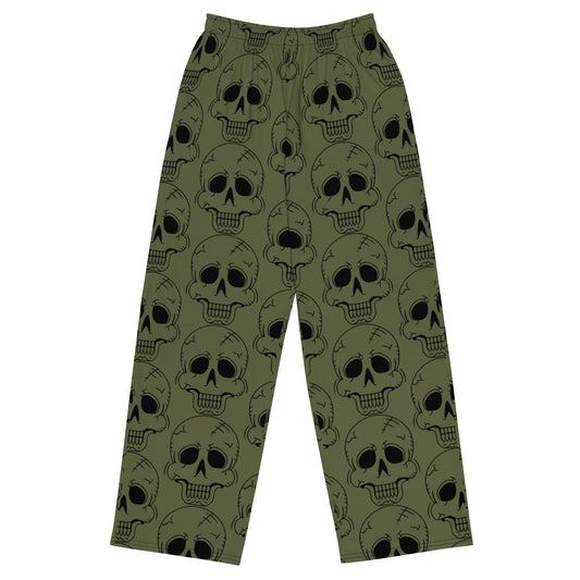 GREEN LAUGHING SKULL UNISEX LOUNGE PANTS