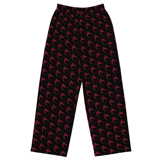FLAMING HEART UNISEX LOUNGE PANTS