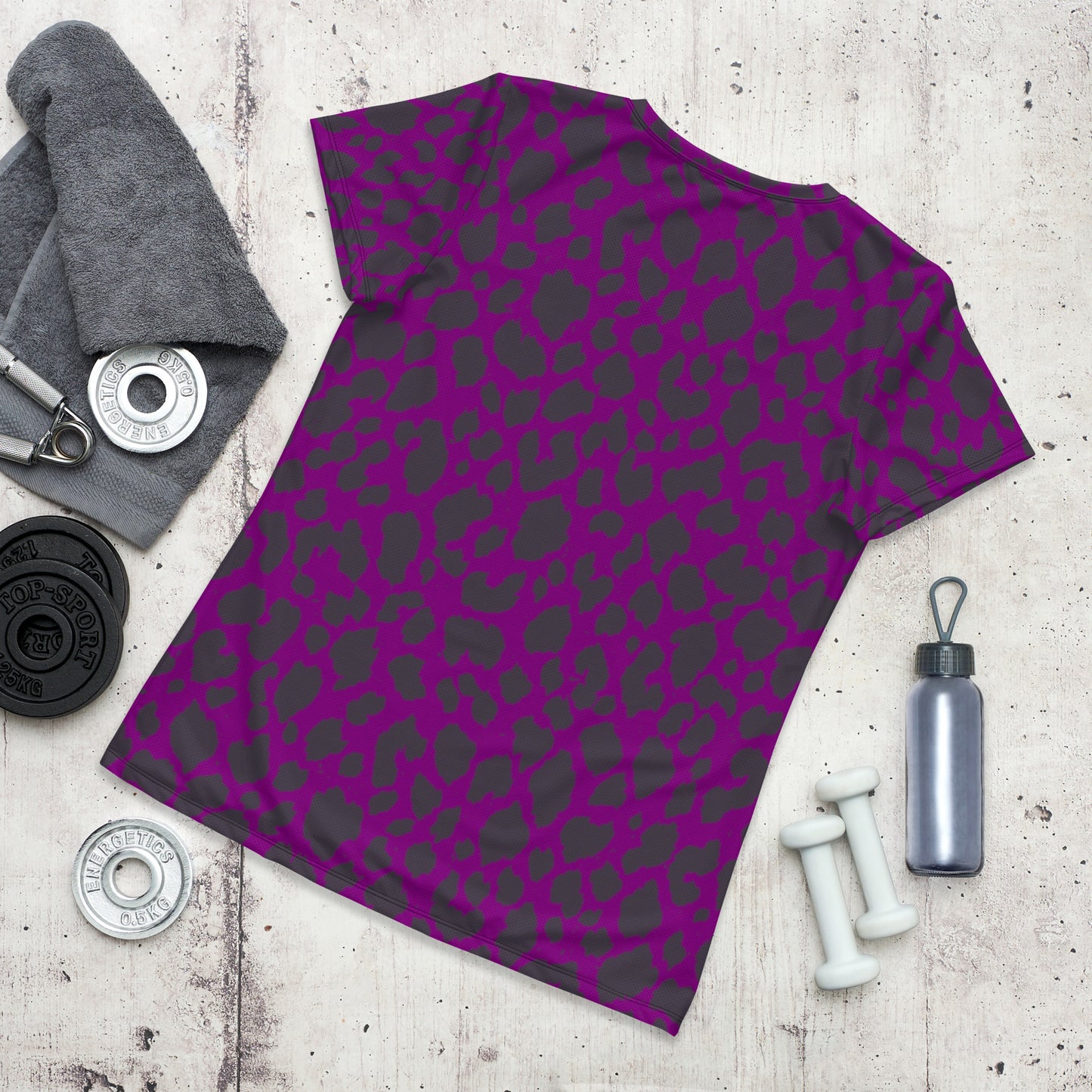 PURPLE LEOPARD ATHLETIC TEE