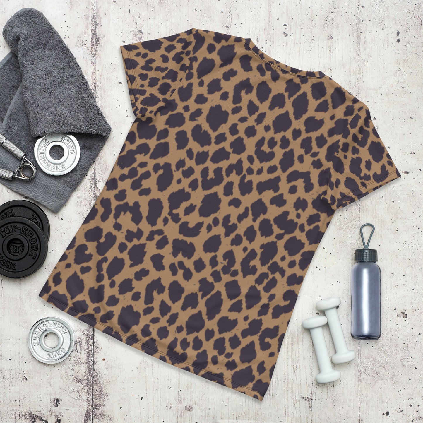 LEOPARD PRINT ATHLETIC TEE