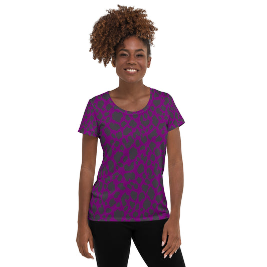 PURPLE LEOPARD ATHLETIC TEE