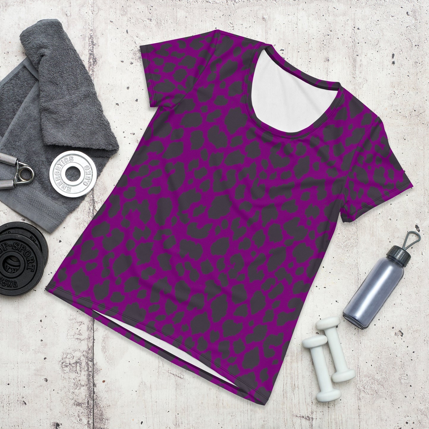 PURPLE LEOPARD ATHLETIC TEE