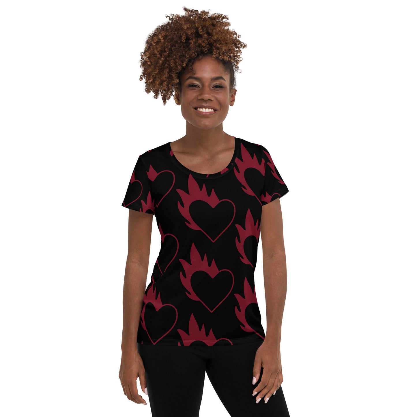 FLAMING HEART ATHLETIC TEE