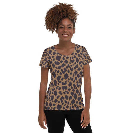 LEOPARD PRINT ATHLETIC TEE