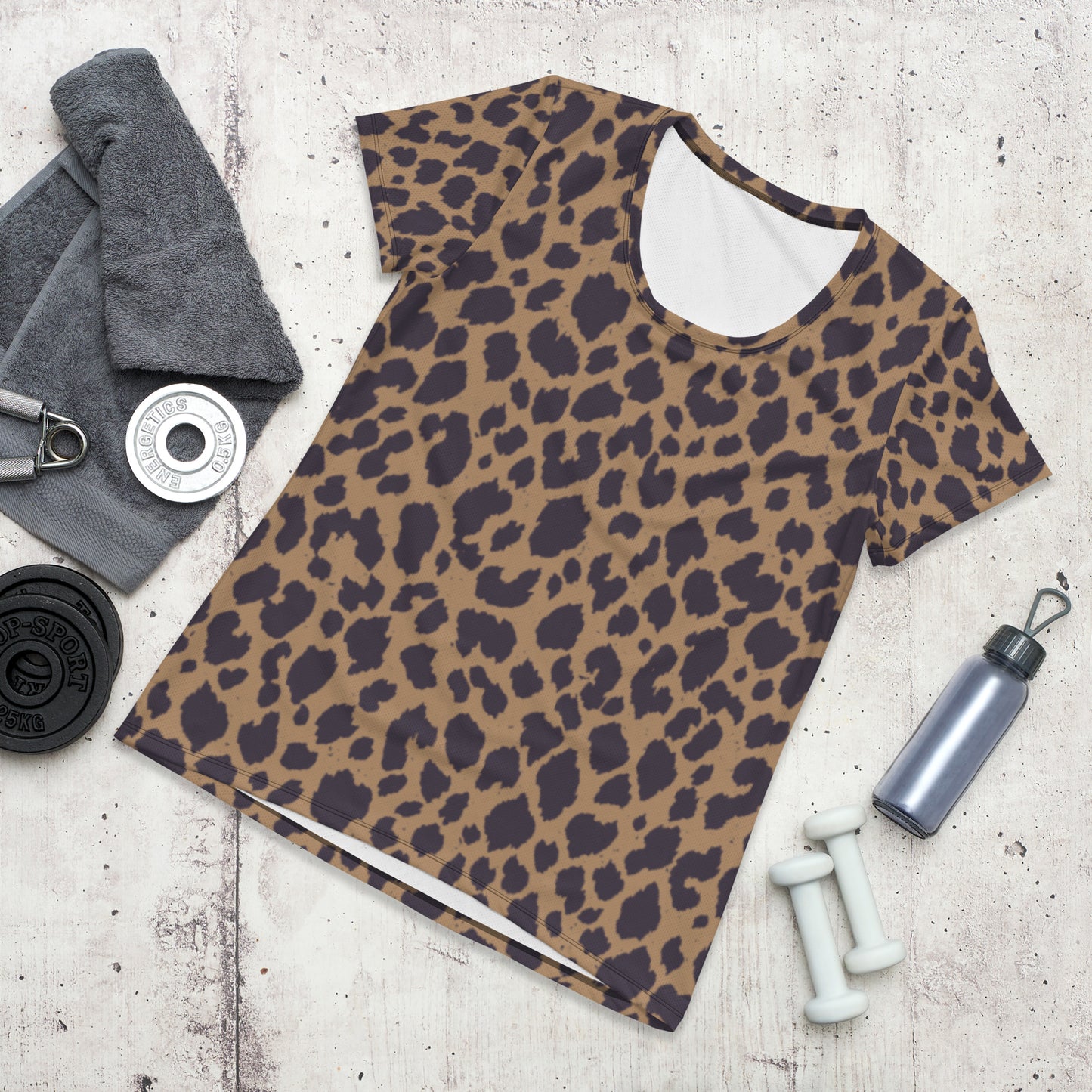 LEOPARD PRINT ATHLETIC TEE