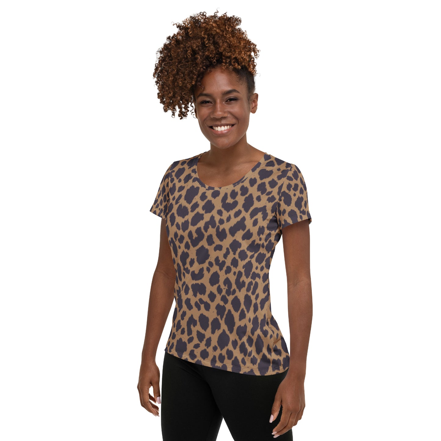 LEOPARD PRINT ATHLETIC TEE