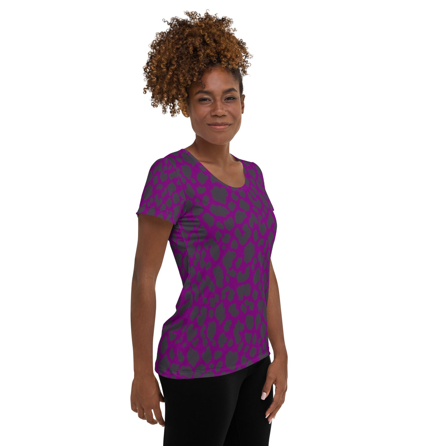 PURPLE LEOPARD ATHLETIC TEE