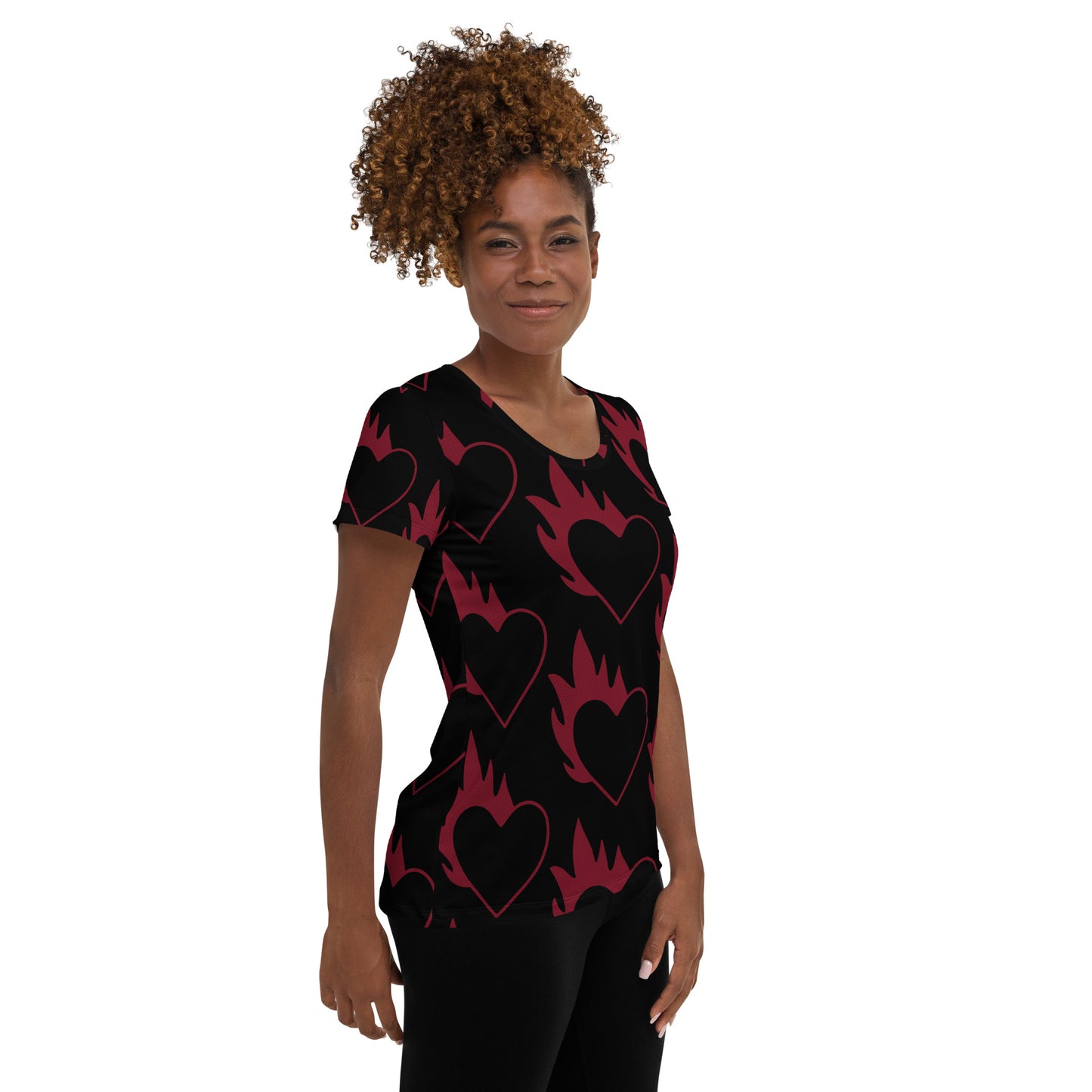 FLAMING HEART ATHLETIC TEE