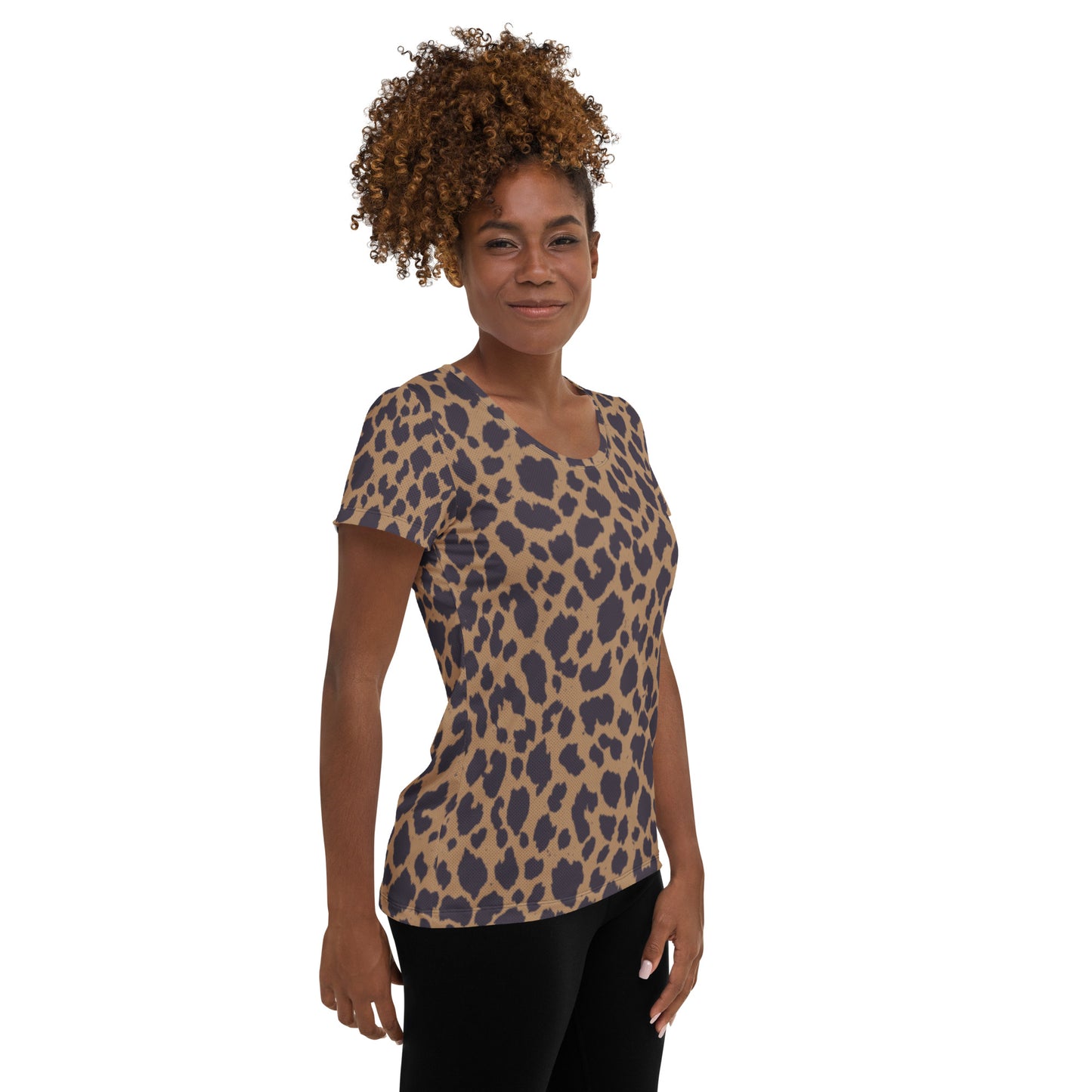 LEOPARD PRINT ATHLETIC TEE