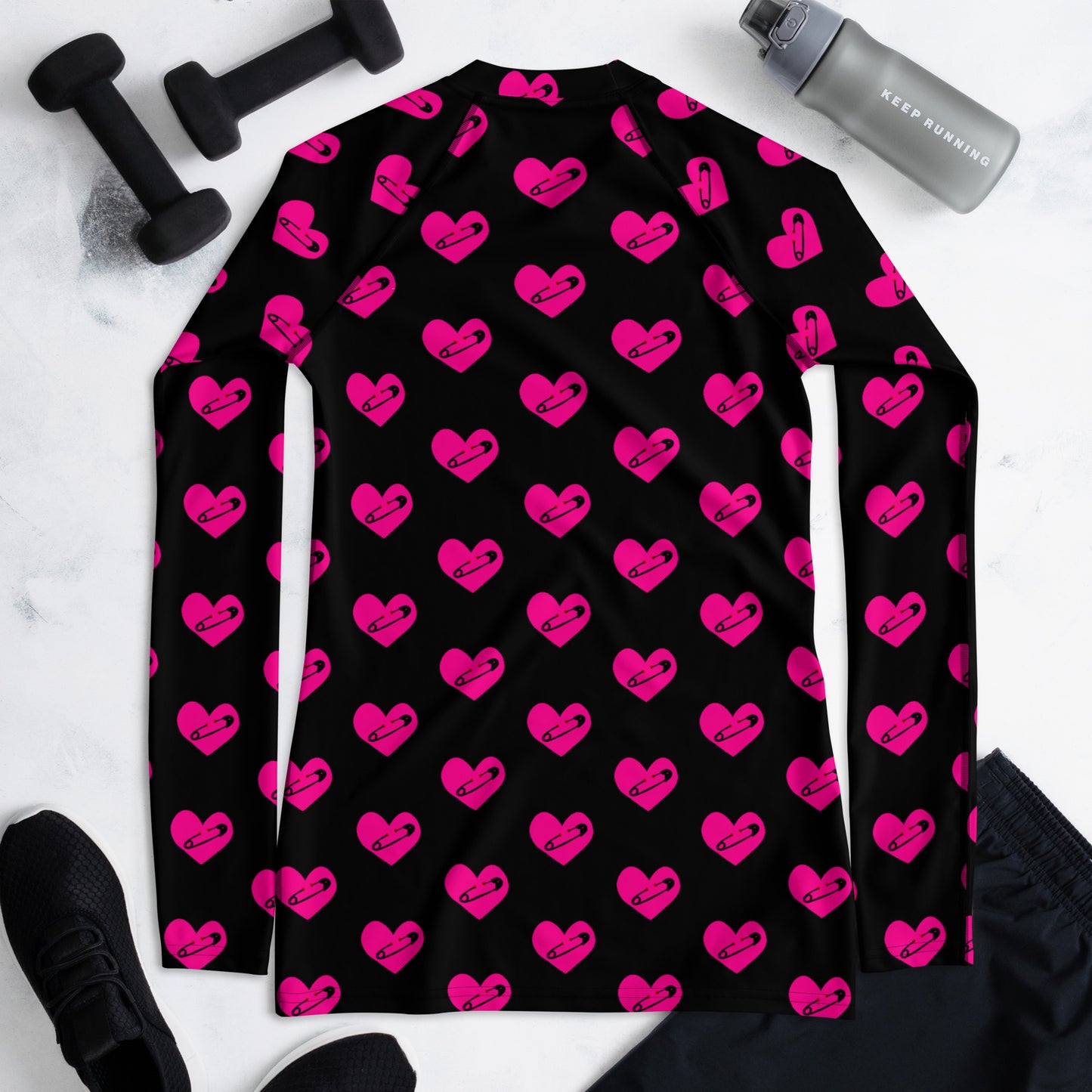 PINNED HEART WOMEN'S RASH GUARD