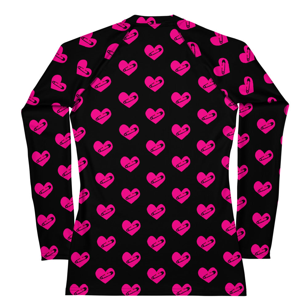 PINNED HEART WOMEN'S RASH GUARD
