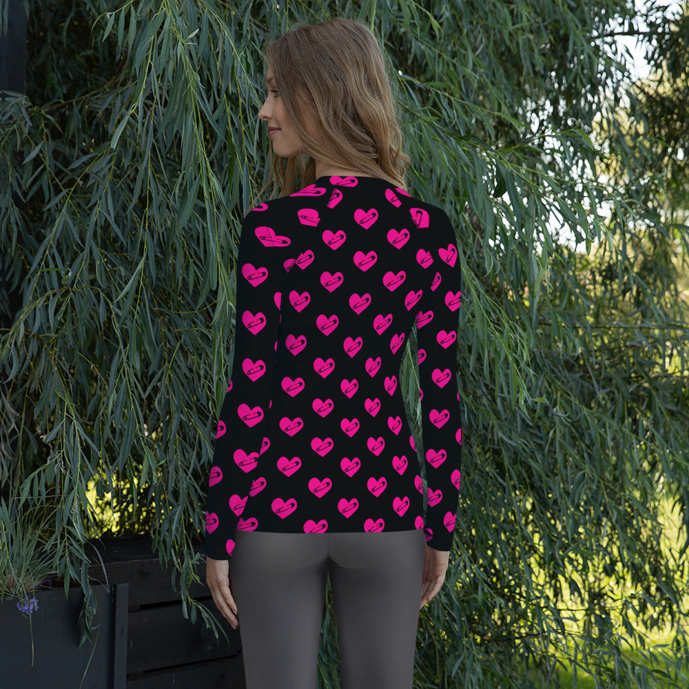 PINNED HEART WOMEN'S RASH GUARD