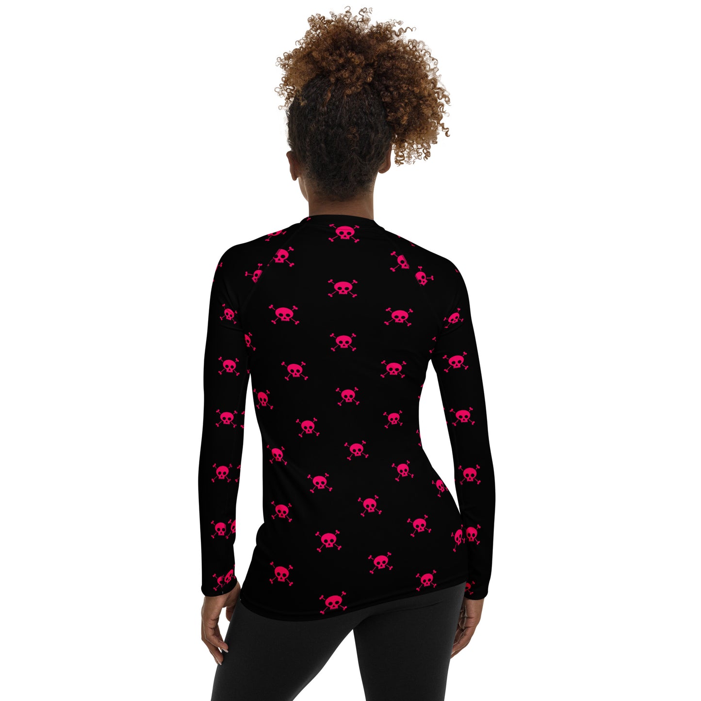 PINK SKULL & BONES WOMEN'S RASH GUARD