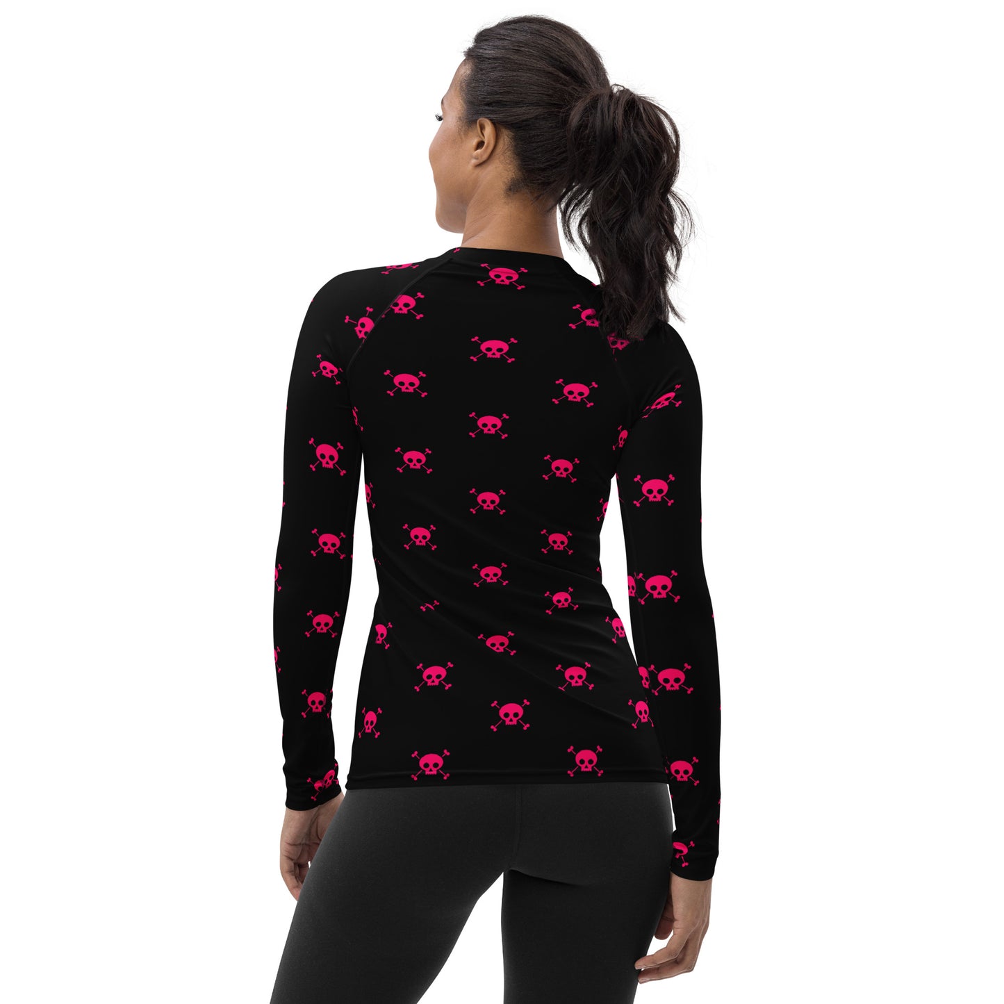 PINK SKULL & BONES WOMEN'S RASH GUARD