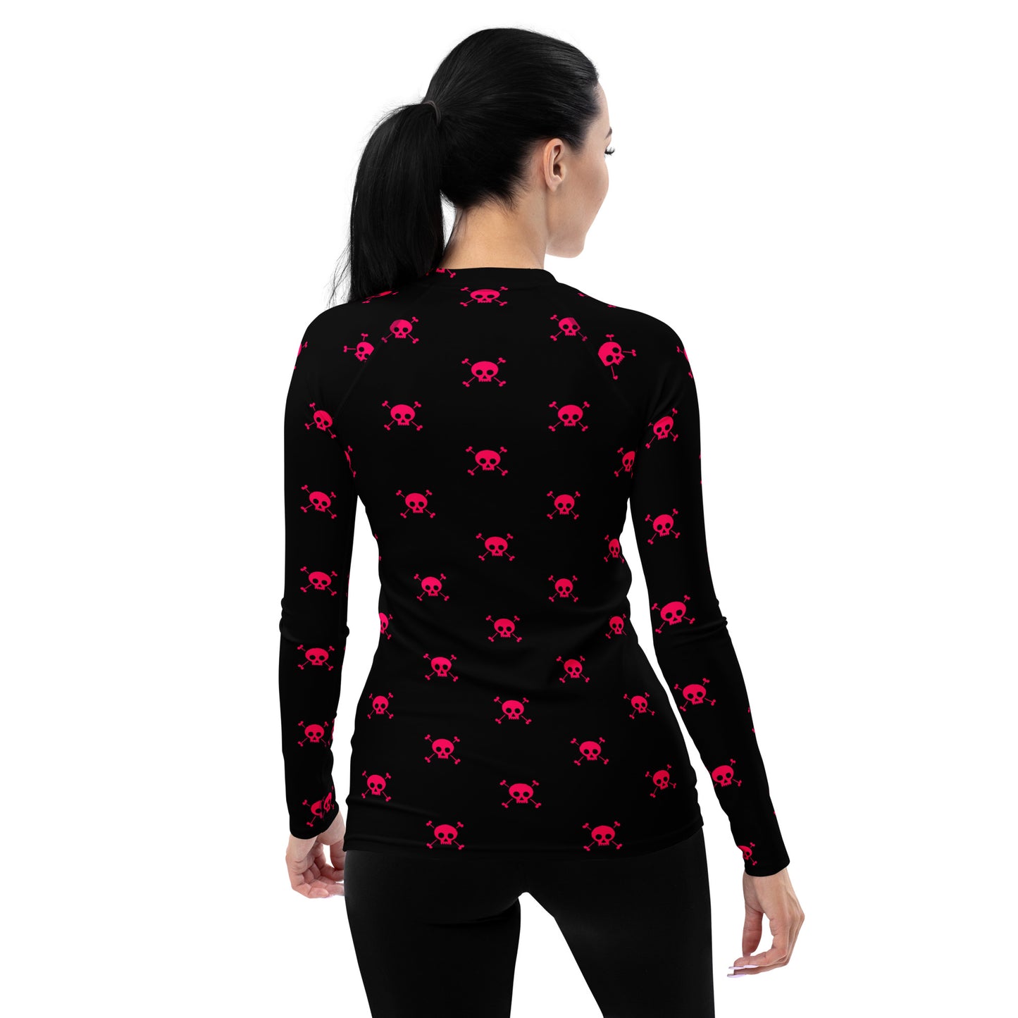 PINK SKULL & BONES WOMEN'S RASH GUARD