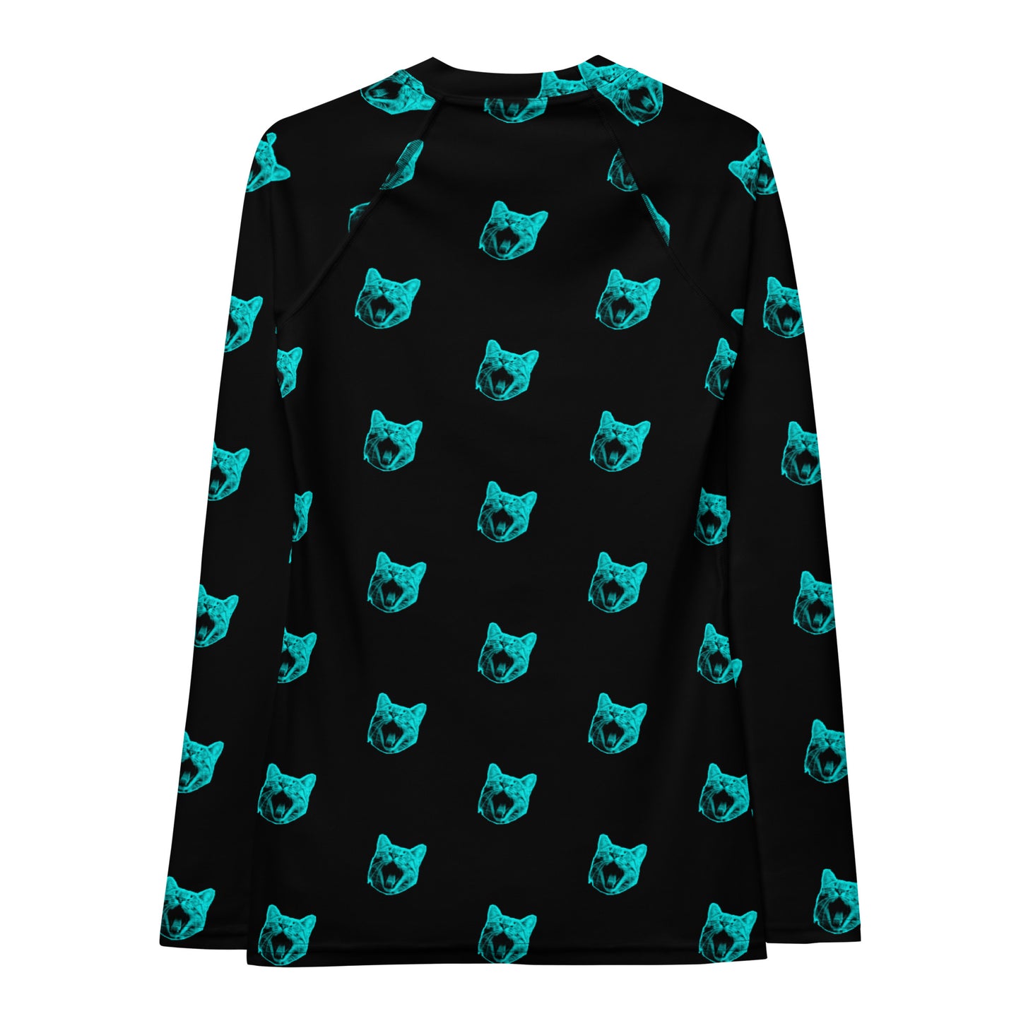 ELECTRIC BLUE CAT WOMEN'S RASH GUARD