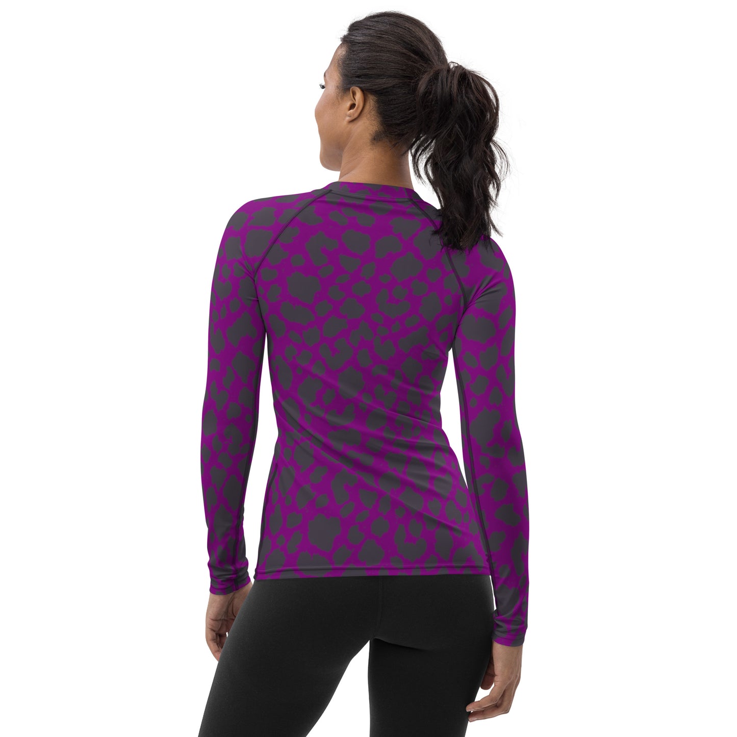 PURPLE LEOPARD WOMEN'S RASH GUARD