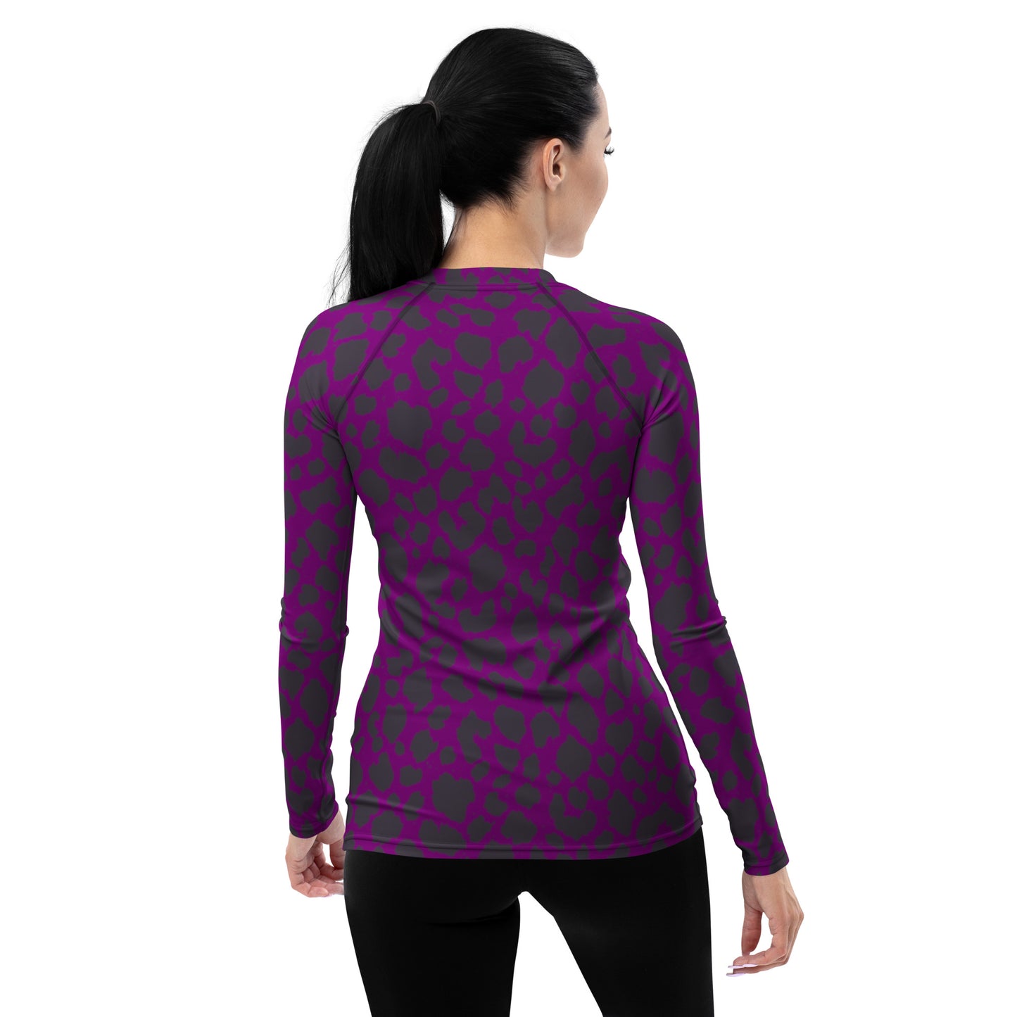 PURPLE LEOPARD WOMEN'S RASH GUARD