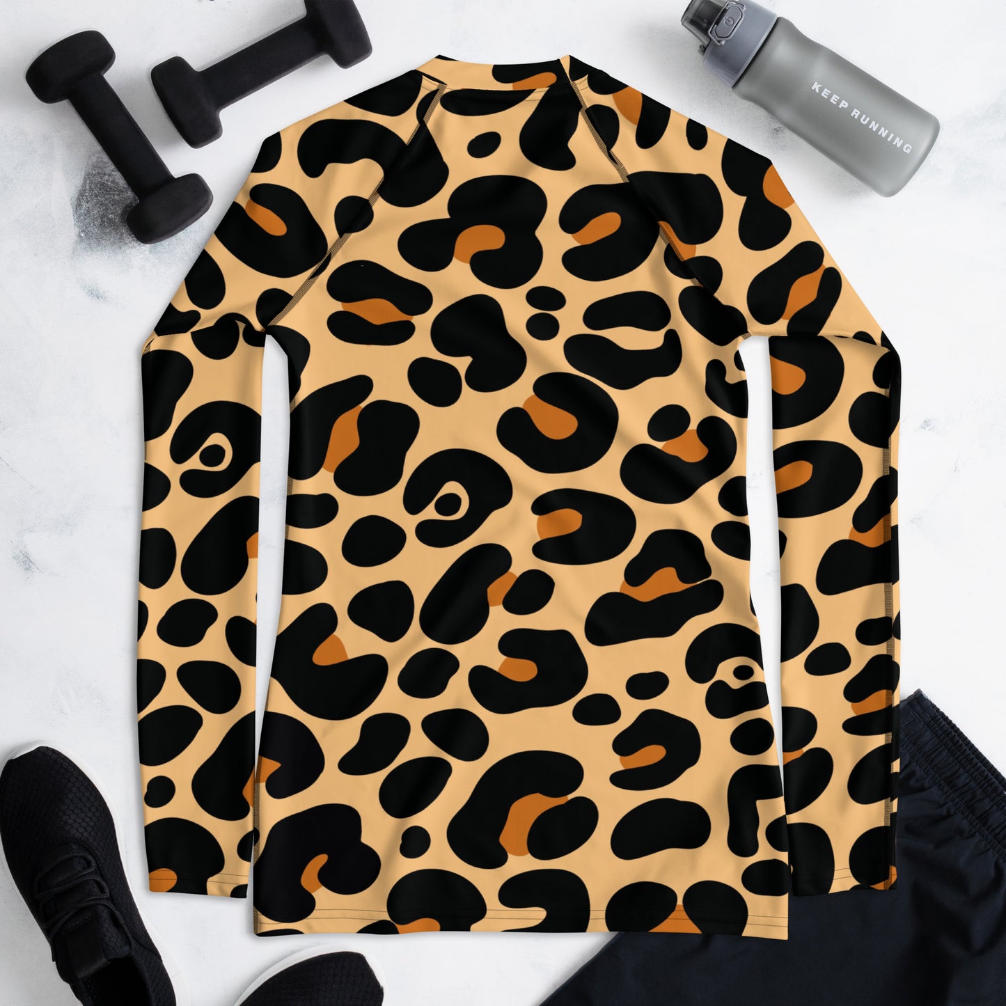 LEOPARD PRINT WOMEN'S RASH GUARD