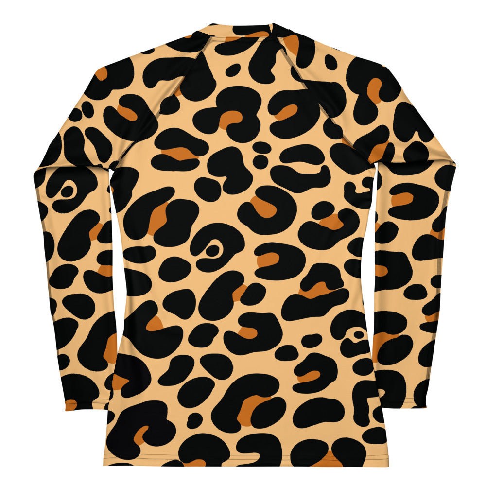 LEOPARD PRINT WOMEN'S RASH GUARD