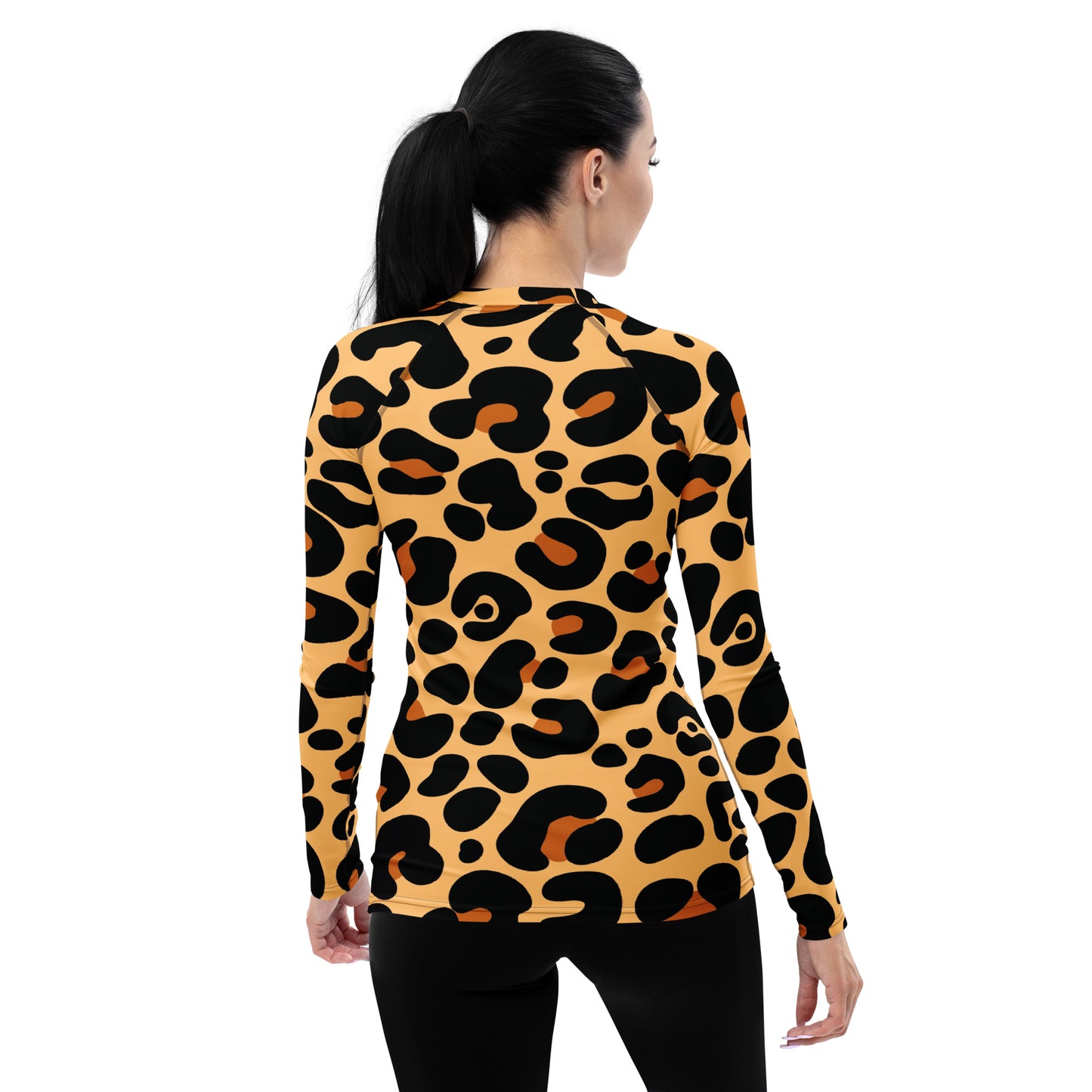 LEOPARD PRINT WOMEN'S RASH GUARD