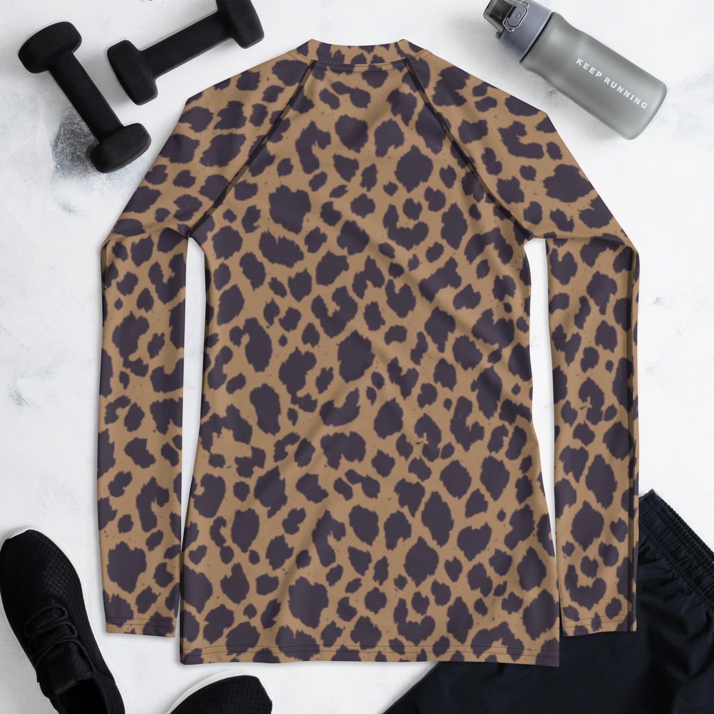 LEOPARD PRINT (B) WOMEN'S RASH GUARD