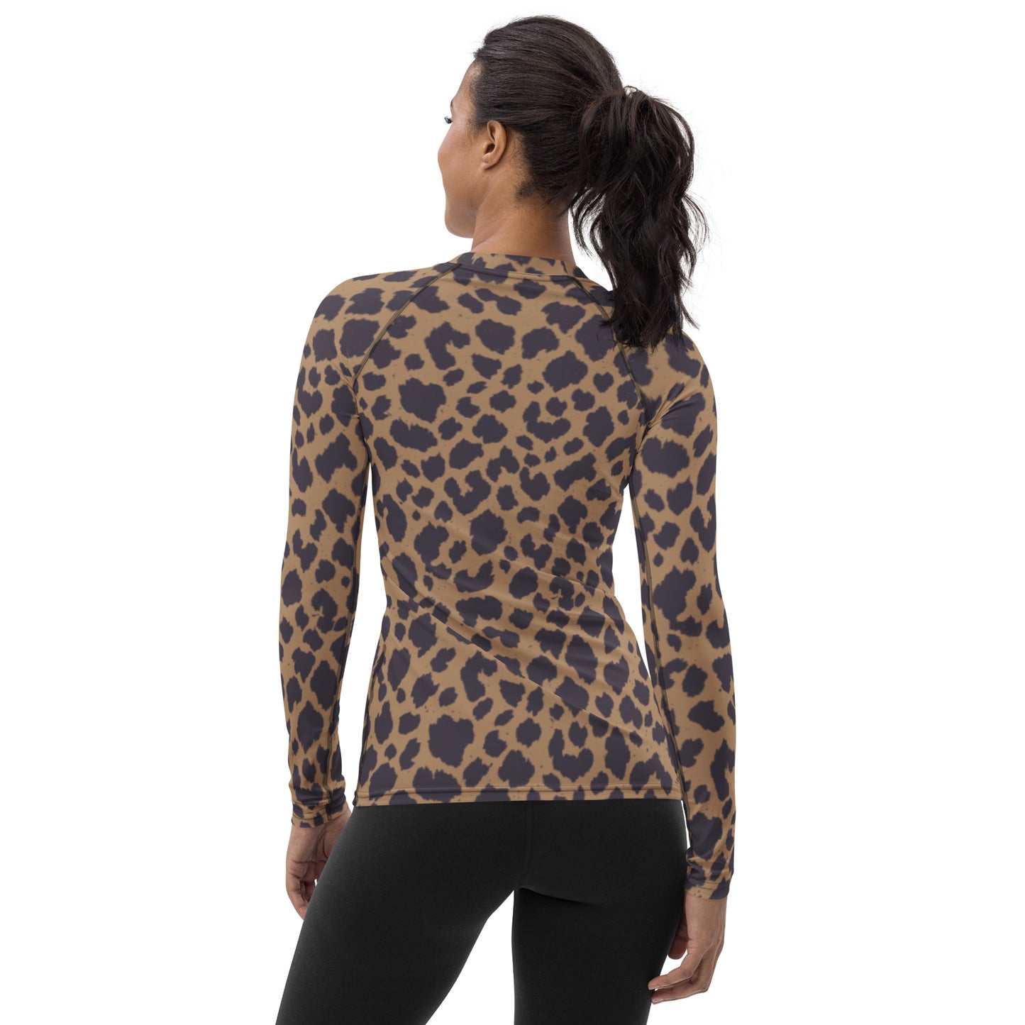 LEOPARD PRINT (B) WOMEN'S RASH GUARD