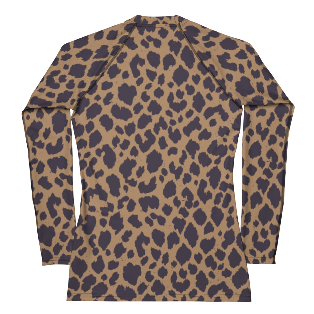LEOPARD PRINT (B) WOMEN'S RASH GUARD