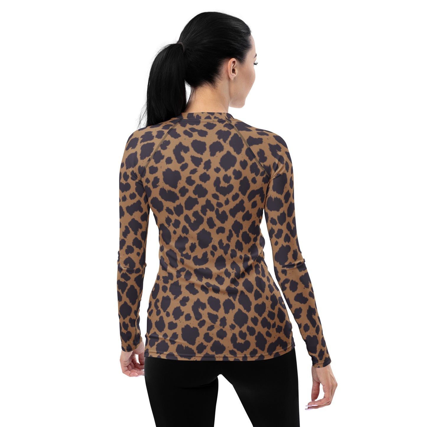 LEOPARD PRINT (B) WOMEN'S RASH GUARD