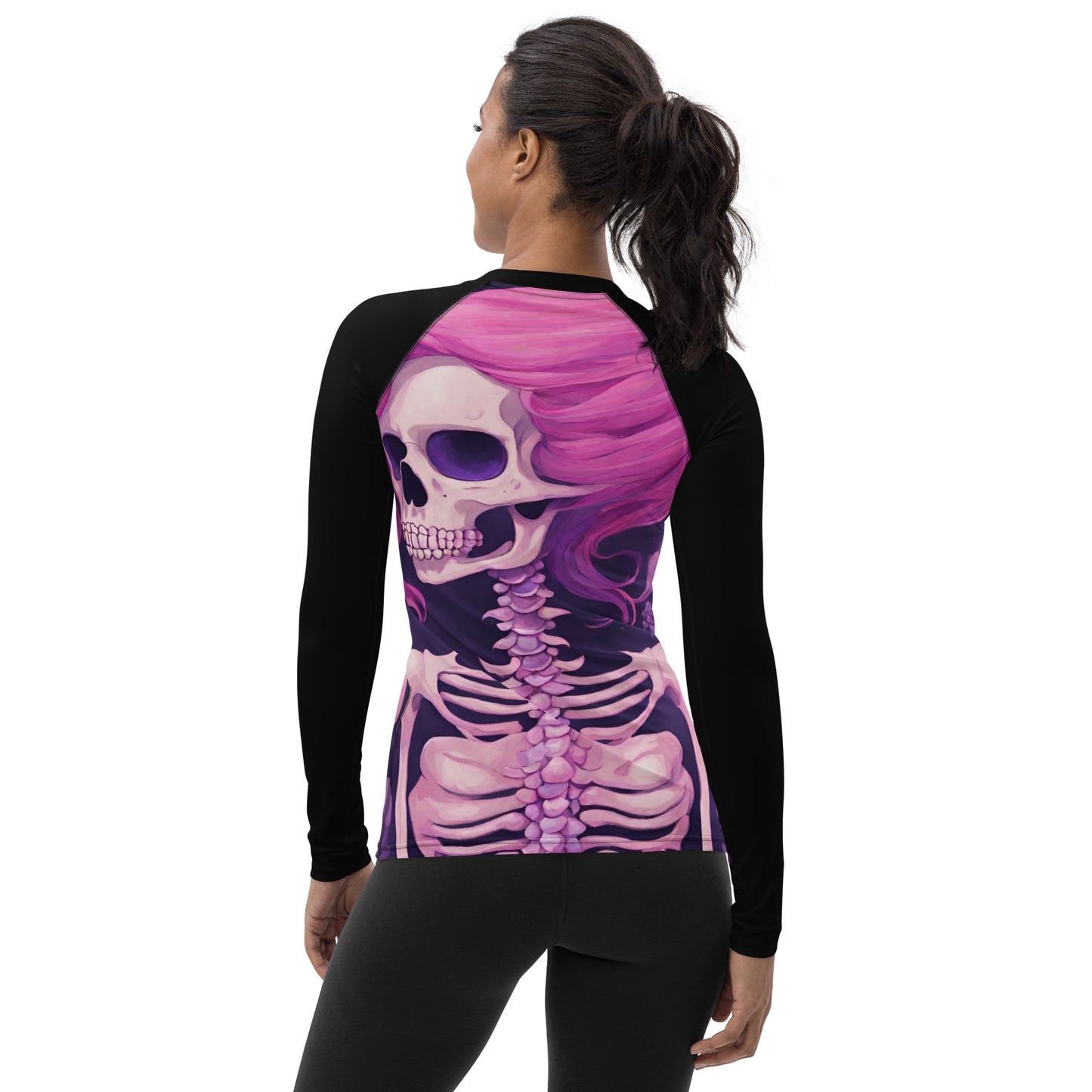 PINK SKELETON WOMEN'S RASH GUARD