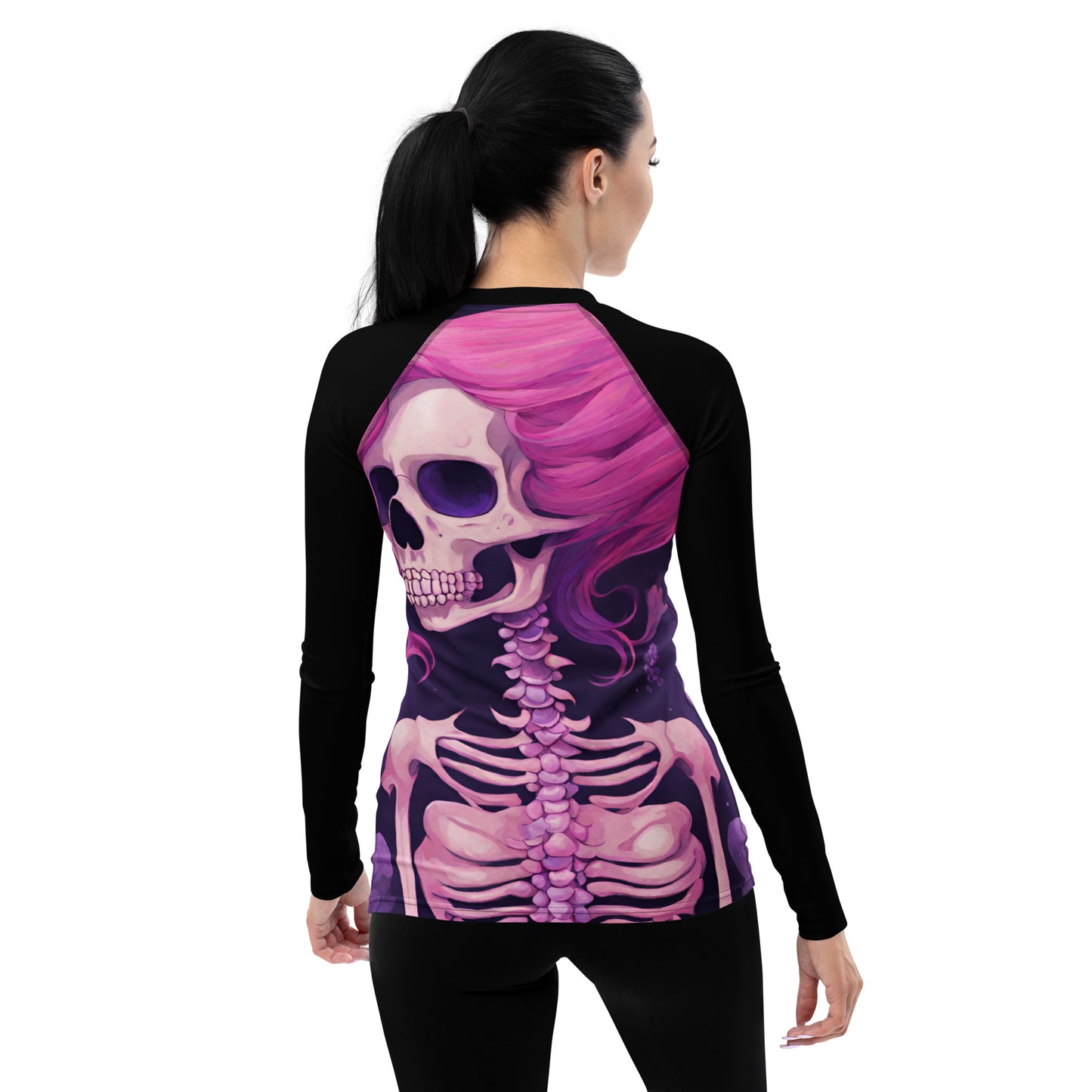 PINK SKELETON WOMEN'S RASH GUARD