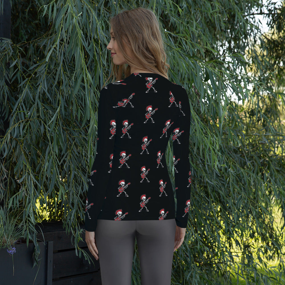 RED GUITAR WOMEN'S RASH GUARD