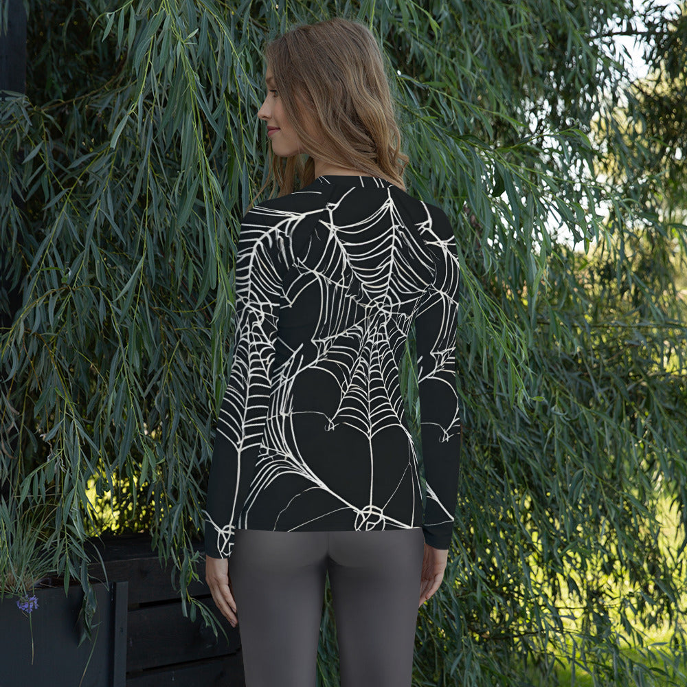 WEB OF LIES WOMEN'S RASH GUARD