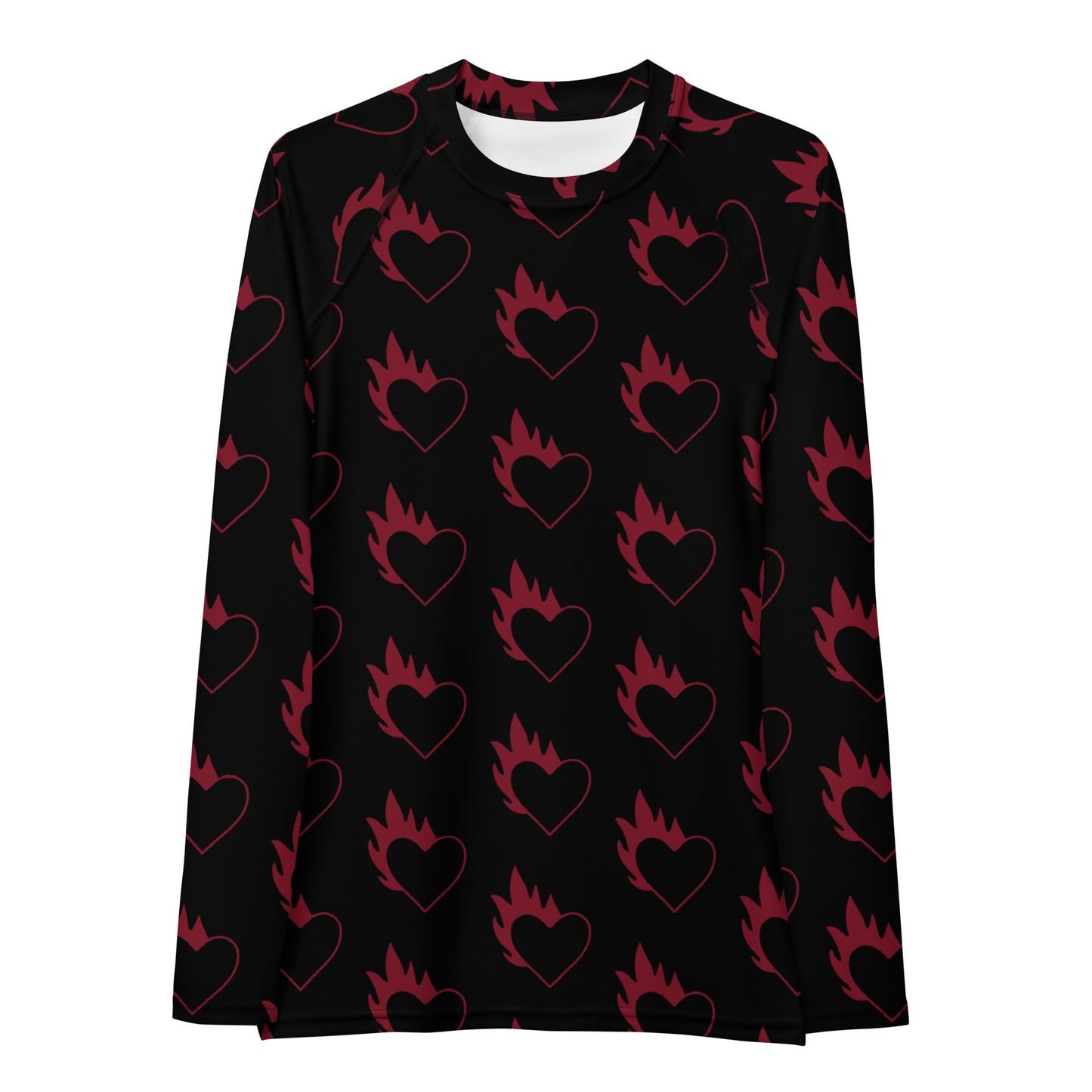 FLAMING HEART WOMEN'S RASH GUARD