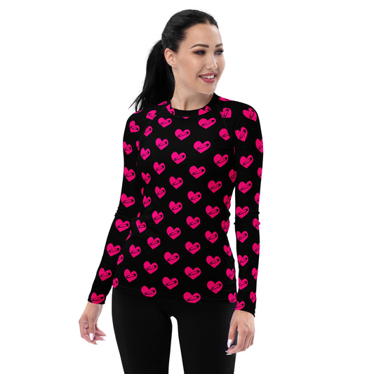 PINNED HEART WOMEN'S RASH GUARD