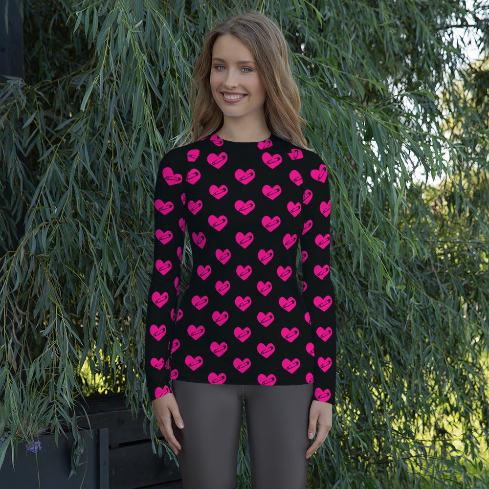 PINNED HEART WOMEN'S RASH GUARD