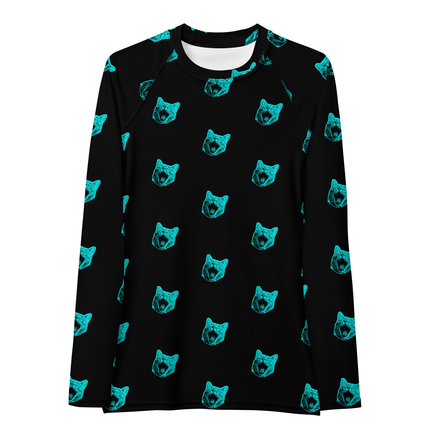 ELECTRIC BLUE CAT WOMEN'S RASH GUARD