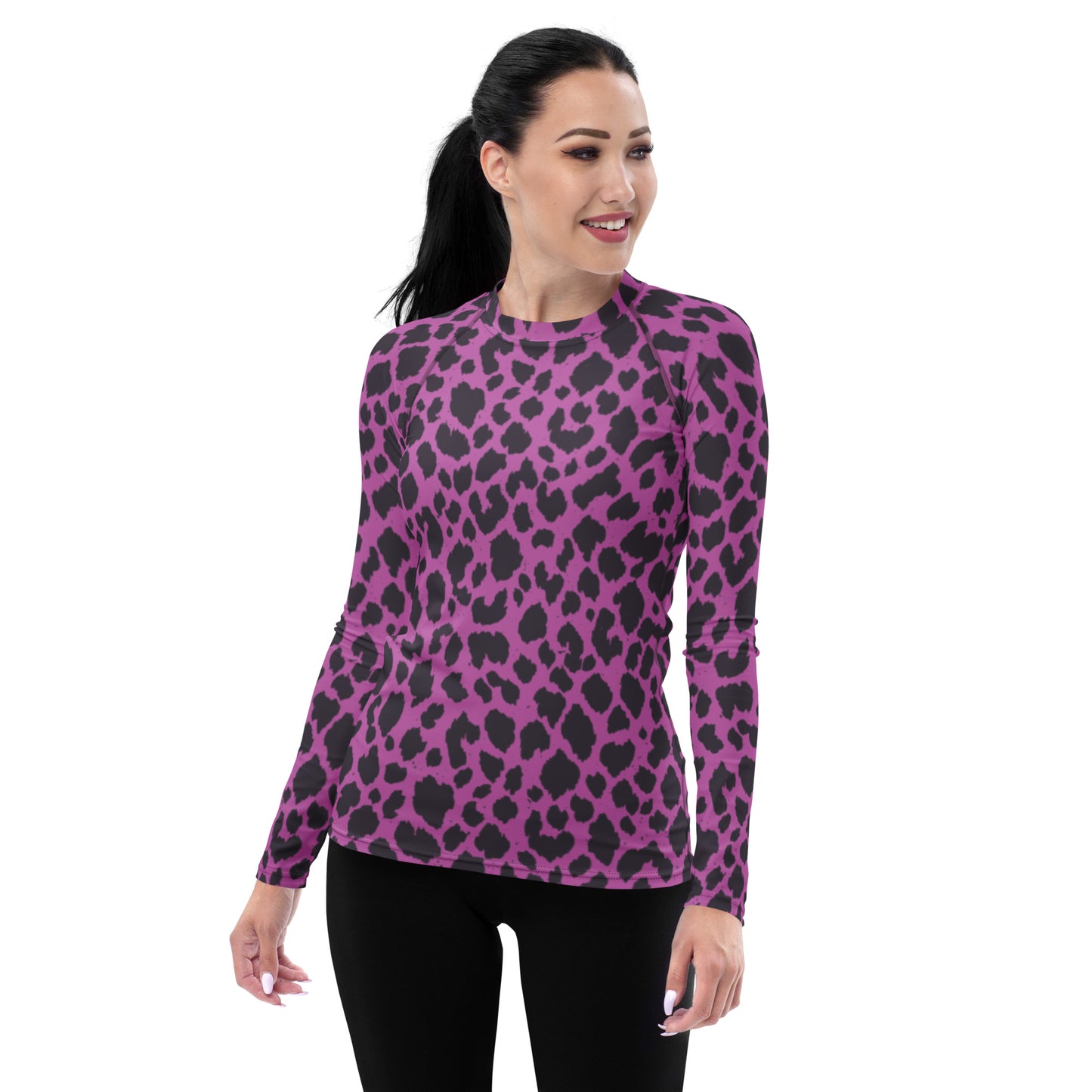 PINK LEOPARD WOMEN'S RASH GUARD