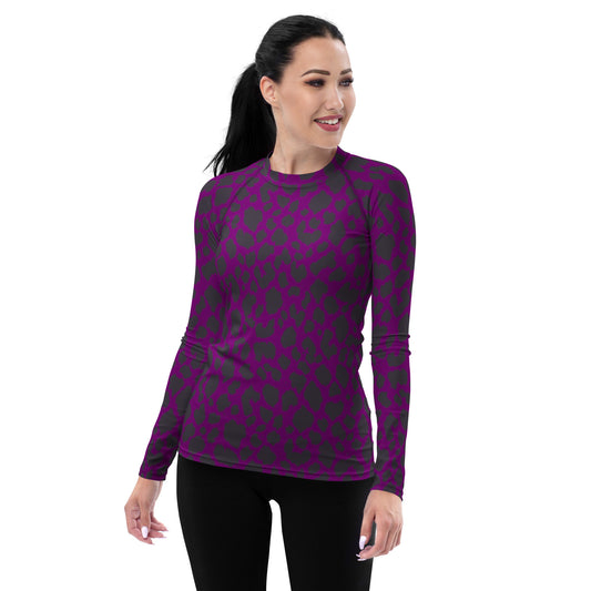 PURPLE LEOPARD WOMEN'S RASH GUARD