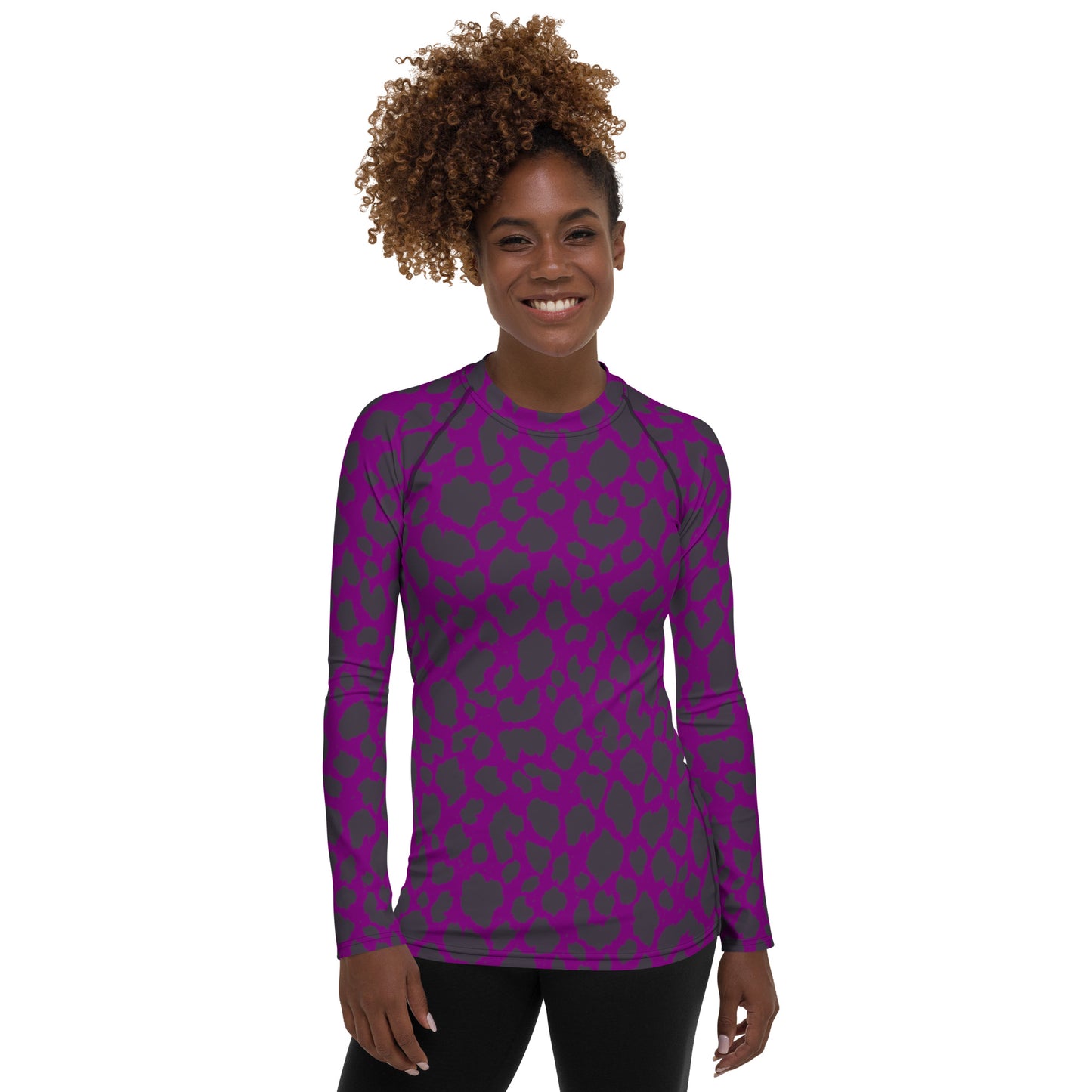 PURPLE LEOPARD WOMEN'S RASH GUARD