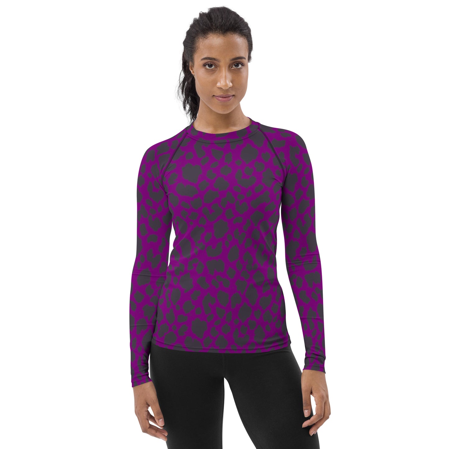 PURPLE LEOPARD WOMEN'S RASH GUARD