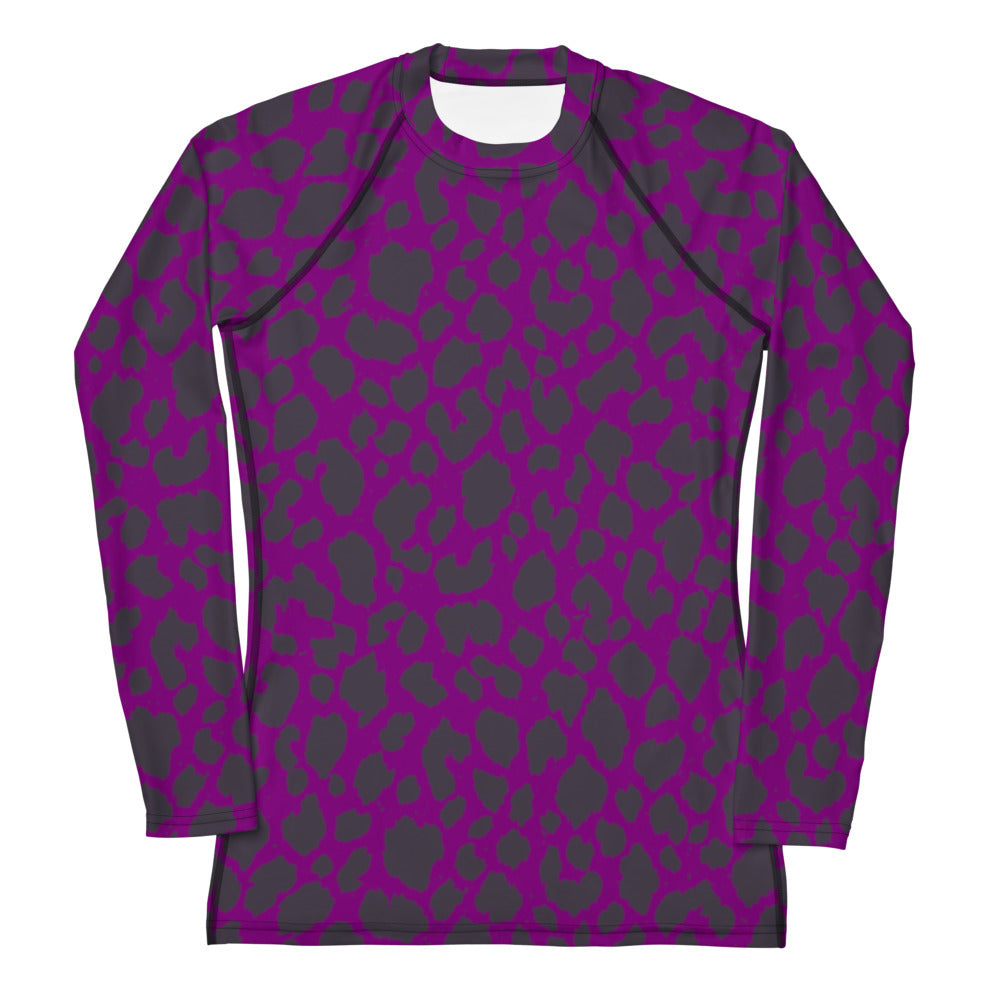 PURPLE LEOPARD WOMEN'S RASH GUARD