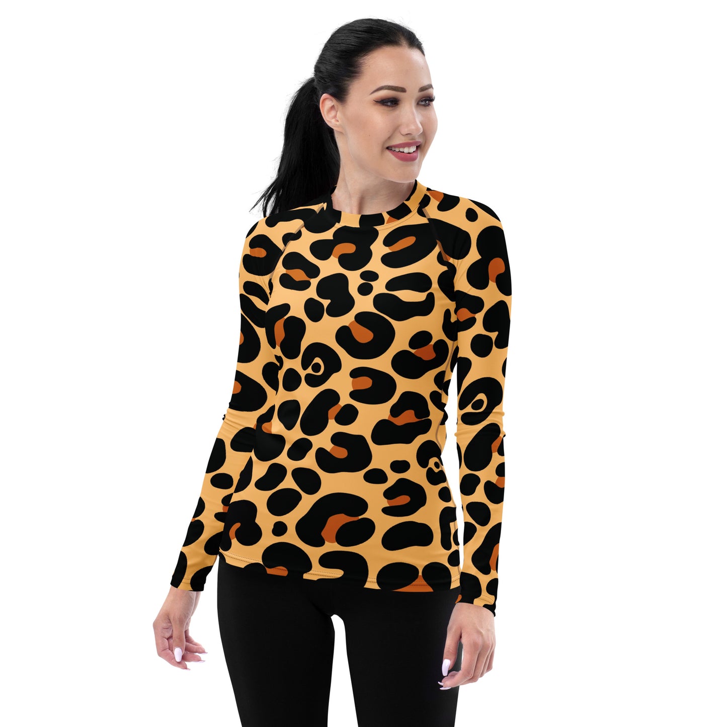 LEOPARD PRINT WOMEN'S RASH GUARD