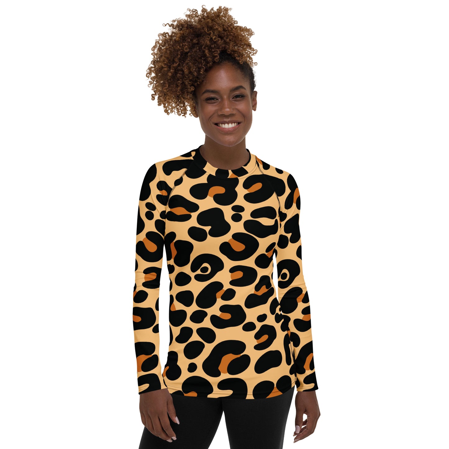 LEOPARD PRINT WOMEN'S RASH GUARD