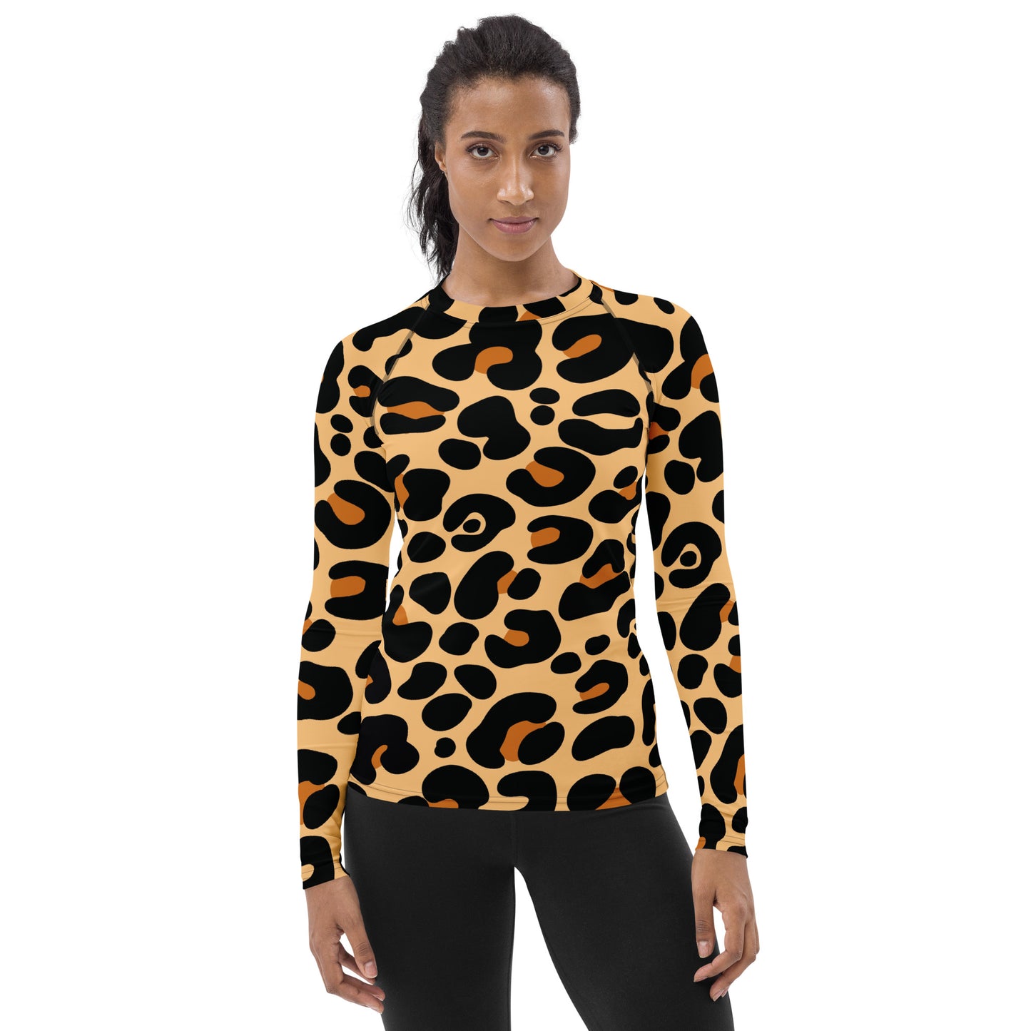 LEOPARD PRINT WOMEN'S RASH GUARD