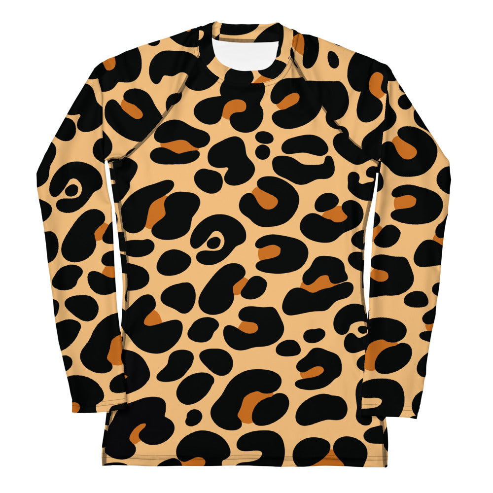 LEOPARD PRINT WOMEN'S RASH GUARD