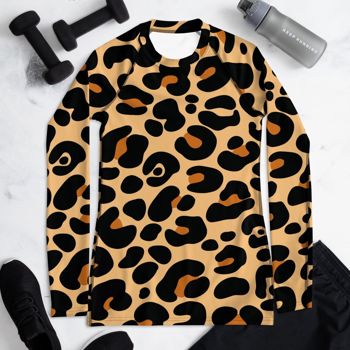 LEOPARD PRINT WOMEN'S RASH GUARD