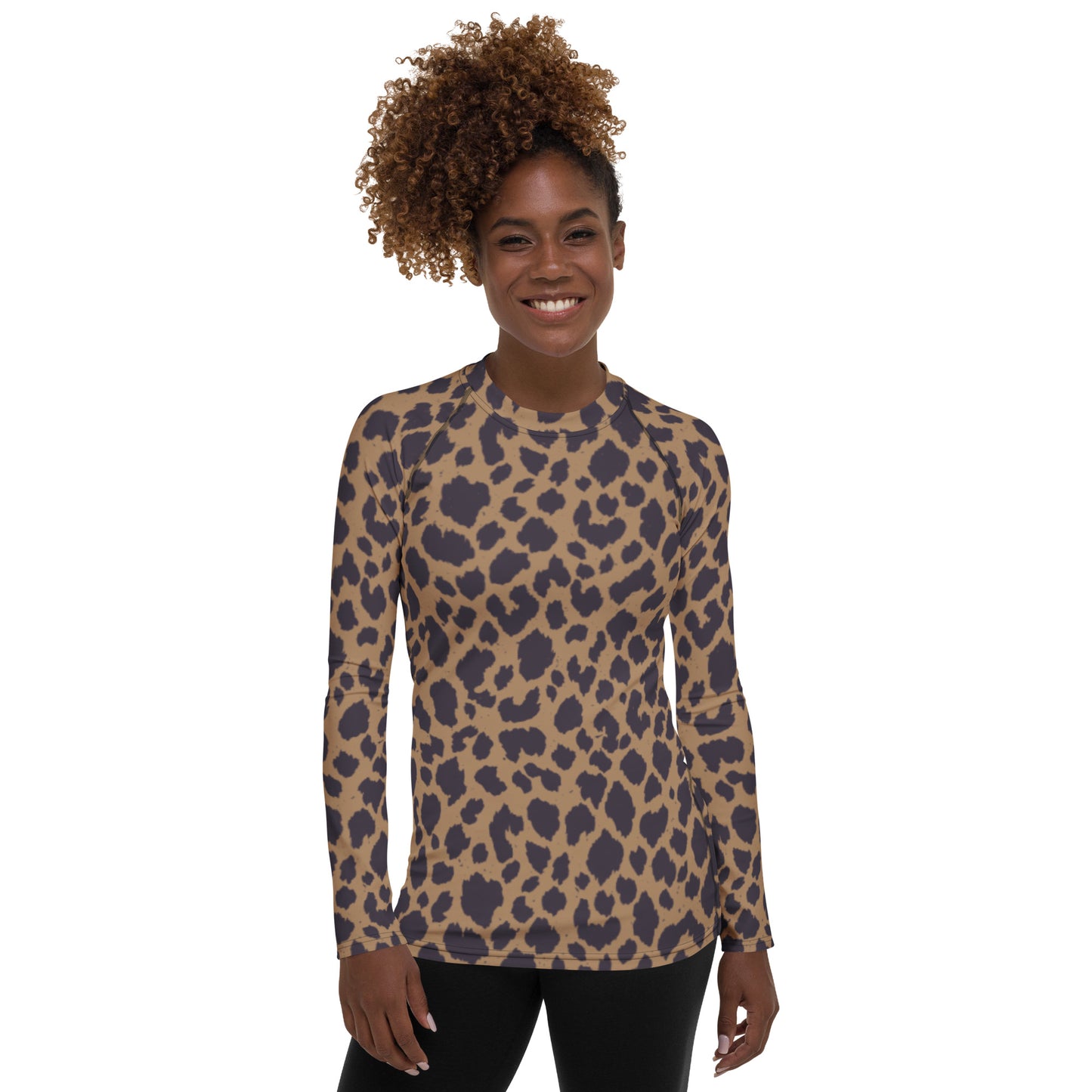 LEOPARD PRINT (B) WOMEN'S RASH GUARD