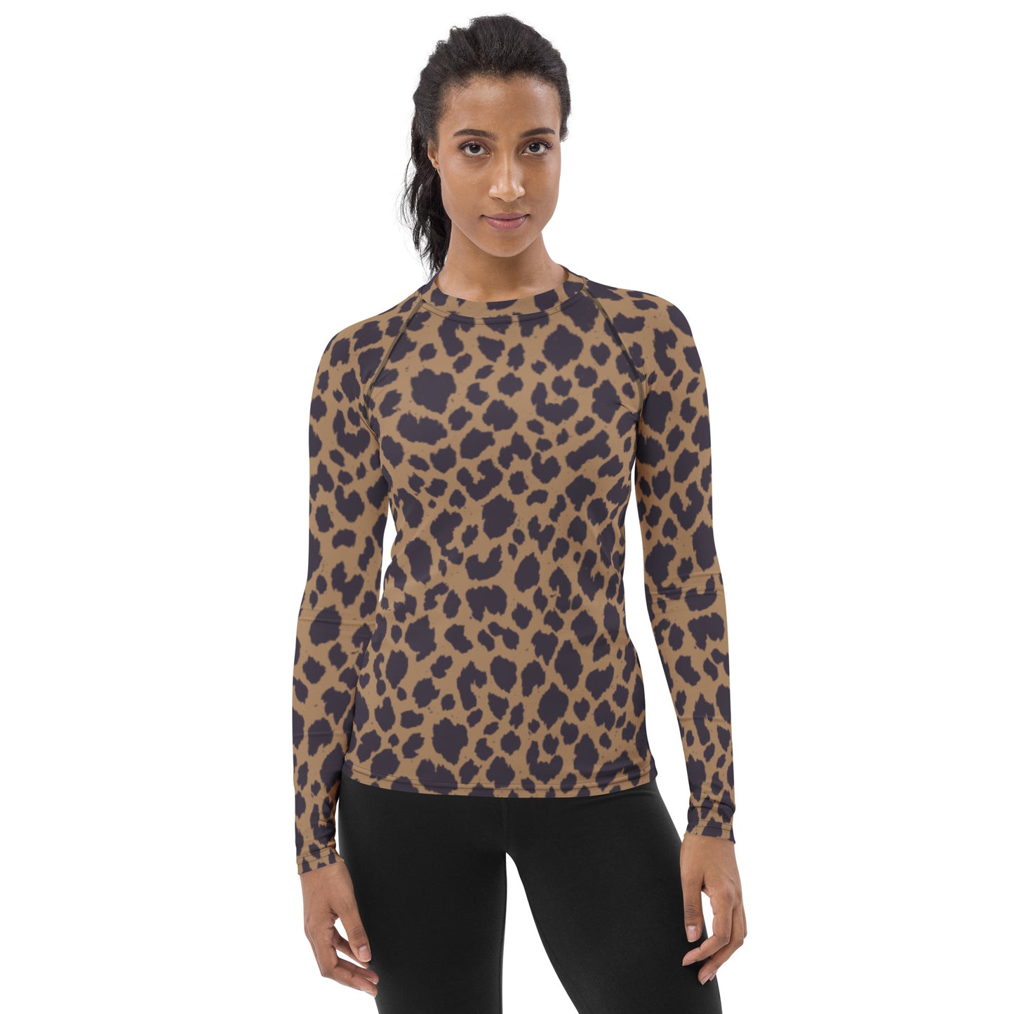 LEOPARD PRINT (B) WOMEN'S RASH GUARD